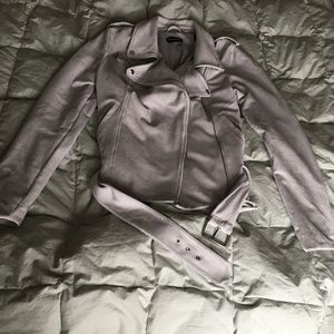 Faux Suede Motorcycle Jacket